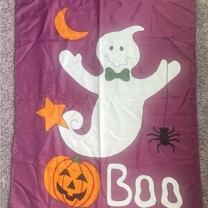 Purple Halloween Ghost and pumpkin flag 30 x 36